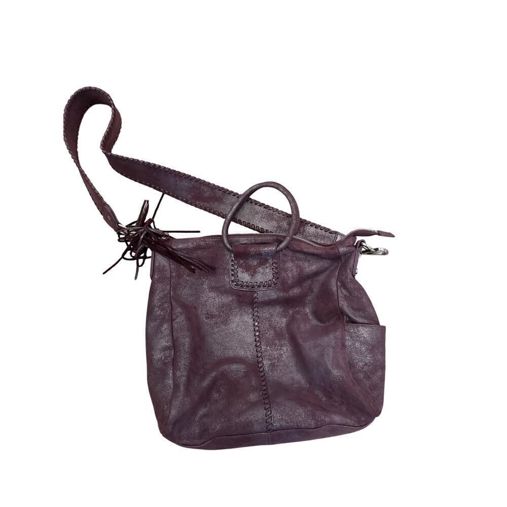 Elegant Purple Leather Shoulder Bag